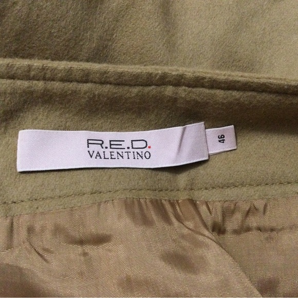 Red Valentino Wool Midi Tan Skirt Size 46 - Picture 6 of 10